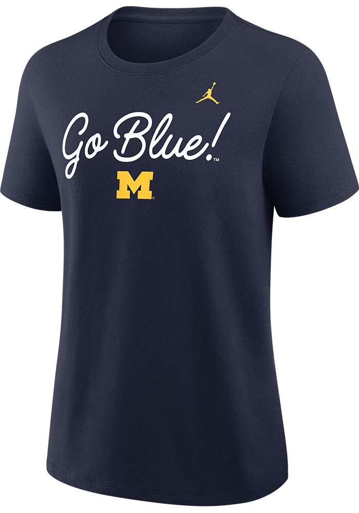 Nike Michigan Wolverines Womens NAVY Mantra Primetime T-Shirt