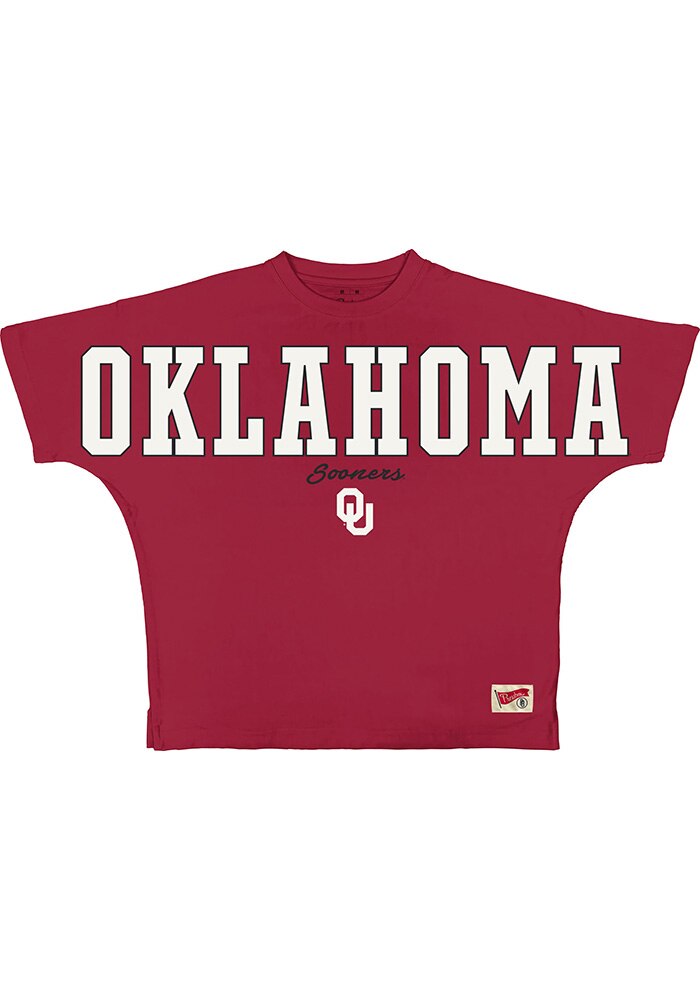 Pressbox Oklahoma Sooners Womens CRIMSON Flannigan T-Shirt - 1112353