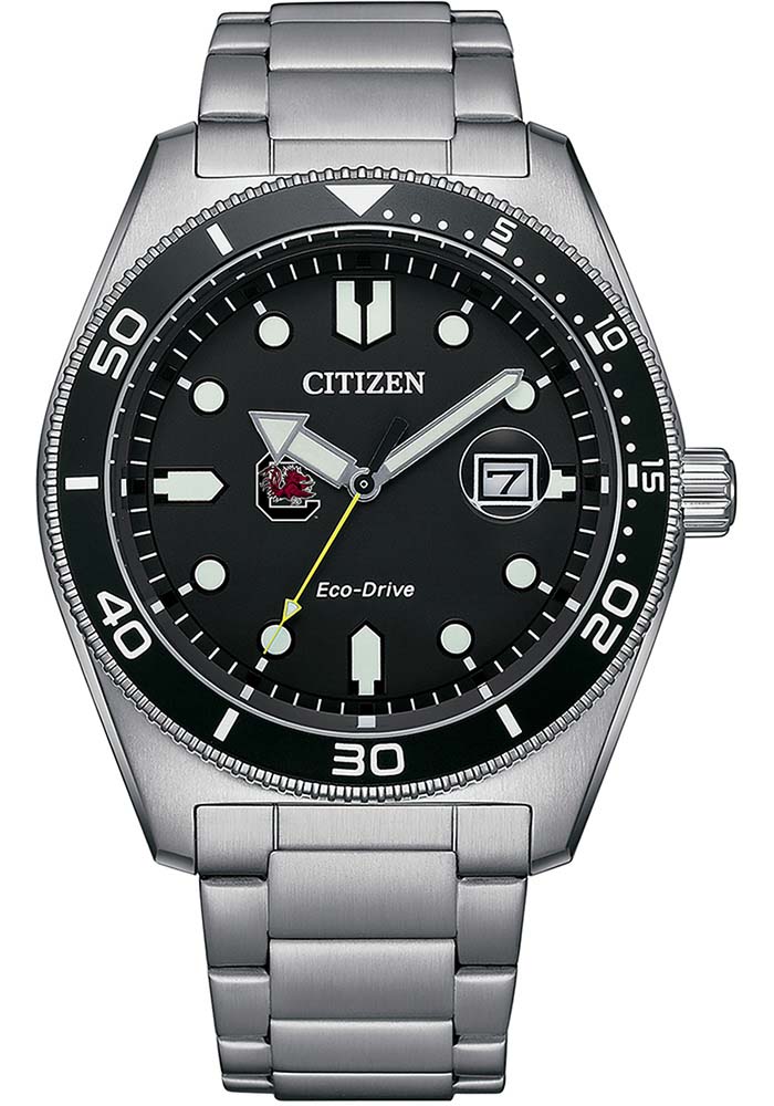 South Carolina Gamecocks SILVERGREY Eco-Drive Watch - 1281129