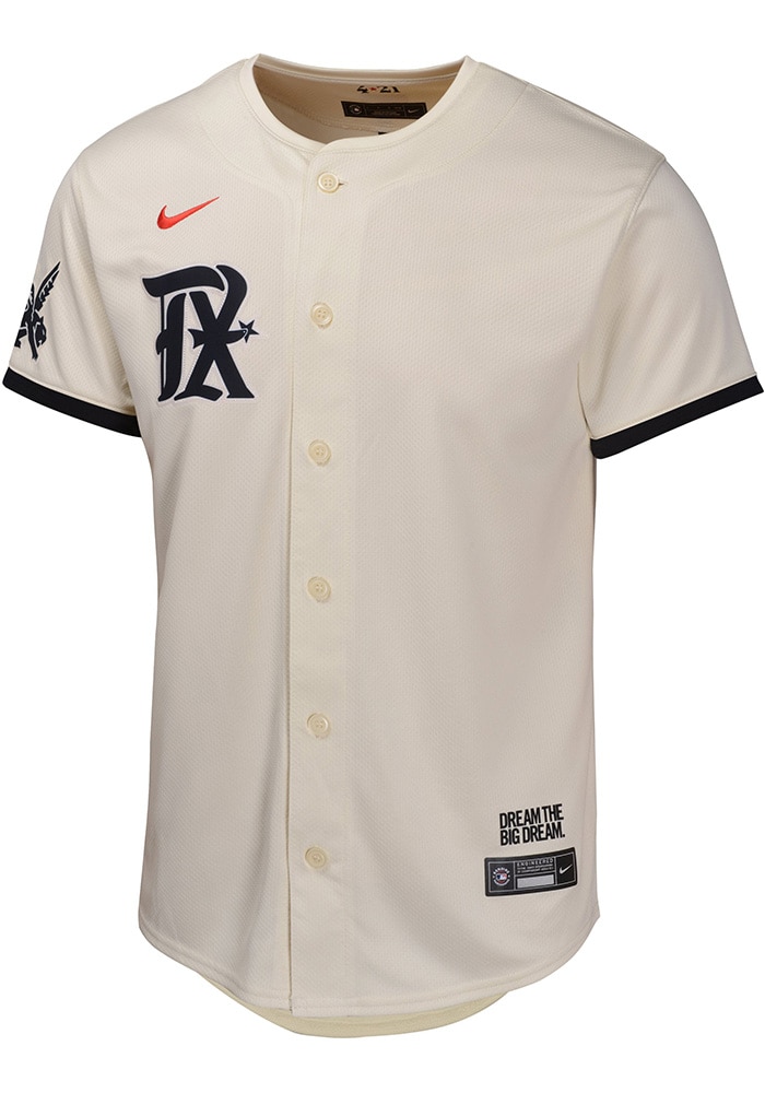 Texas Rangers Youth TAN City Connect Limited Blank Baseball Jersey