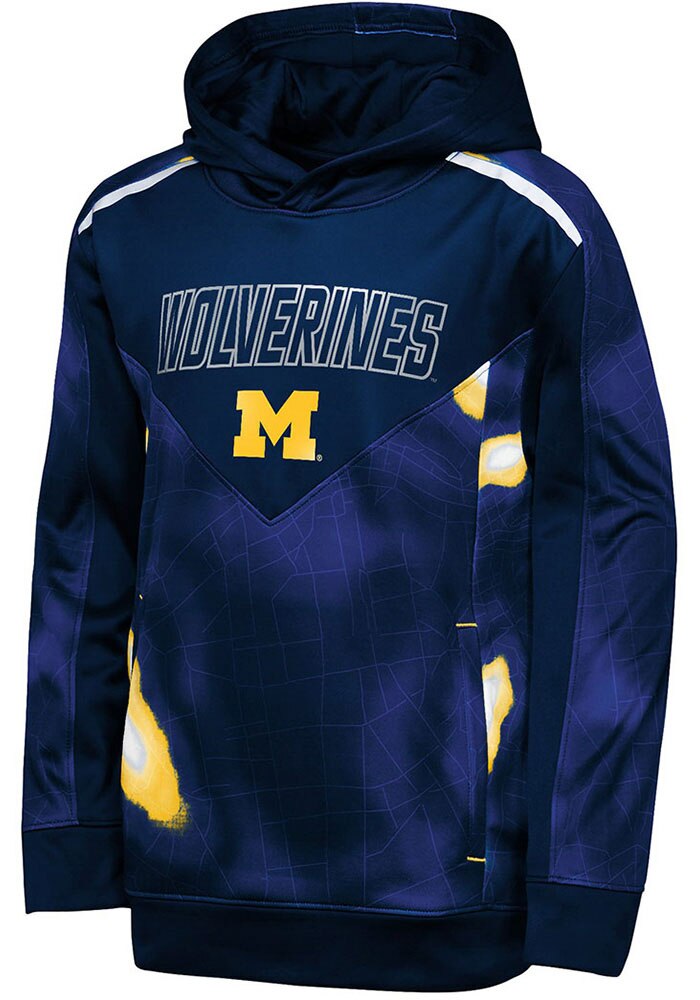 Michigan Wolverines Youth BLUE Offensive Line Long Sleeve Hoodie