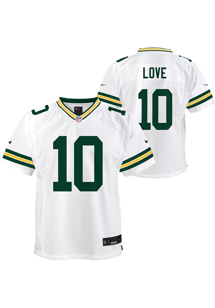 Green Bay Packers Jordan Love Youth Away Replica White Nike