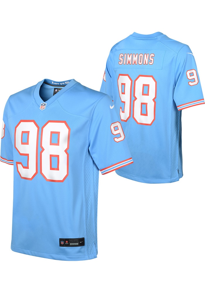 Tennessee Titans Jeffery Simmons Youth Alt 2 Replica LIGHT BLUE