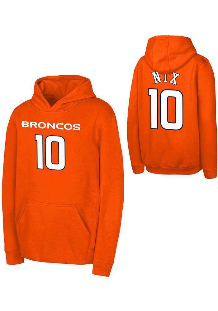 ❣️neoncollective オレンジ XSベストとグレーのフーディーセット❣️ Bo Nix Outer Stuff Denver Broncos Youth NN Long Sleeve Player