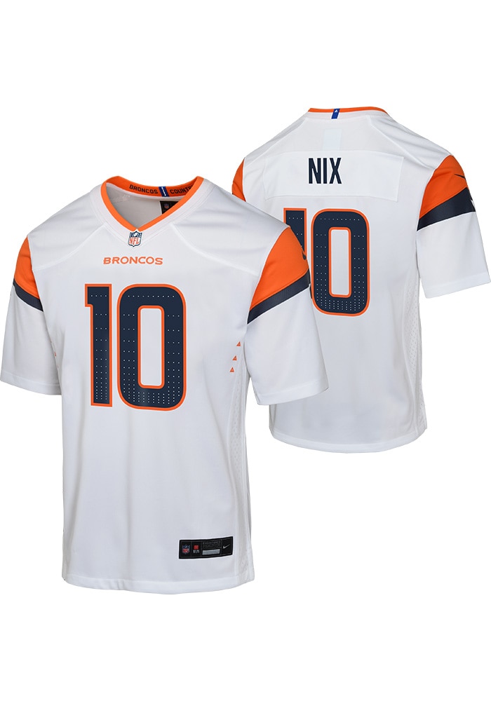 Denver Broncos Bo Nix Youth Away Replica White Nike Football