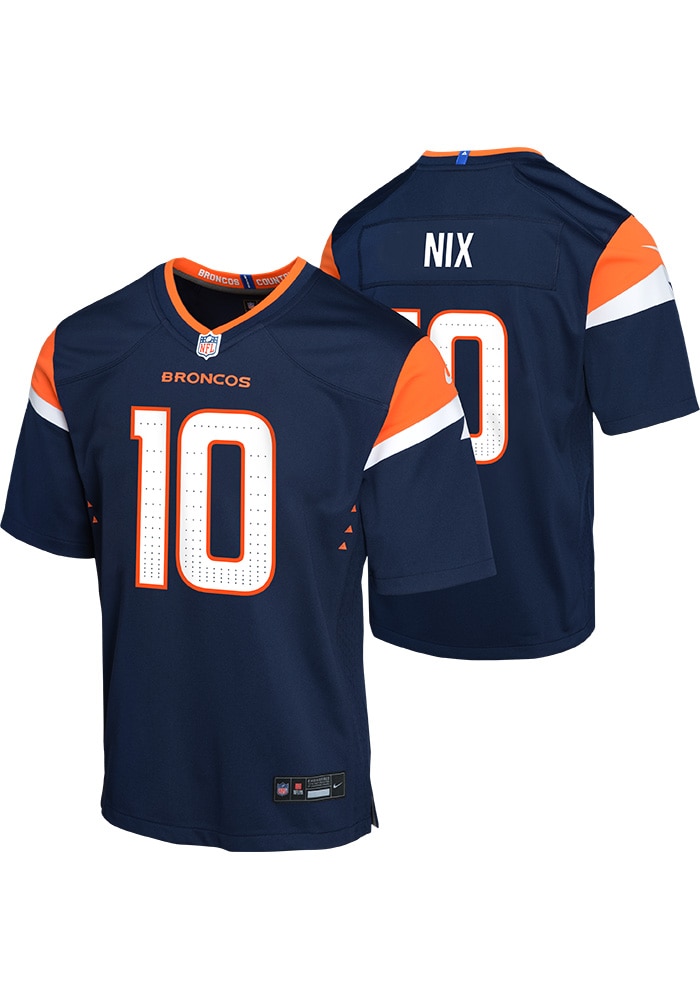 Denver Broncos Bo Nix Youth Alt Replica NAVY Nike Football Jersey