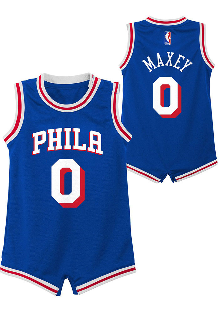 76ers Baby Outer Stuff Tyrese Maxey Icon Replica Basketball Jersey, Blue, 100% POLYESTER, Size 12M 76ers Baby Outer Stuff Tyrese Maxey Icon Replica Basketball Jersey, Blue, 100% POLYESTER, Size 12M