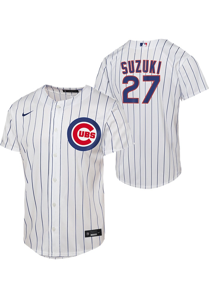 Chicago Cubs Seiya Suzuki Youth White Home Replica Baseball Jersey