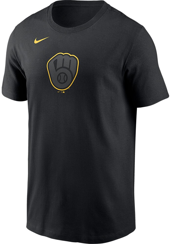 Nike Milwaukee Brewers BLACK Color Pop Short Sleeve T Shirt - 13556551