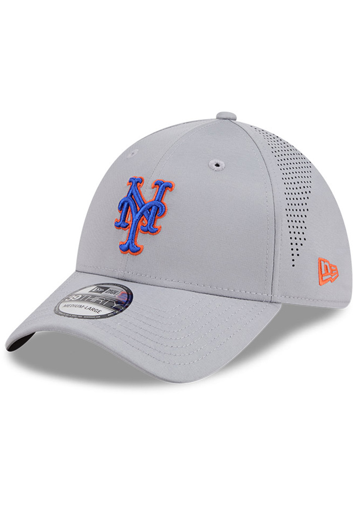 New York Mets Mens Mid Perf 39THIRTY LIGHTGREY New Era Flex Hat