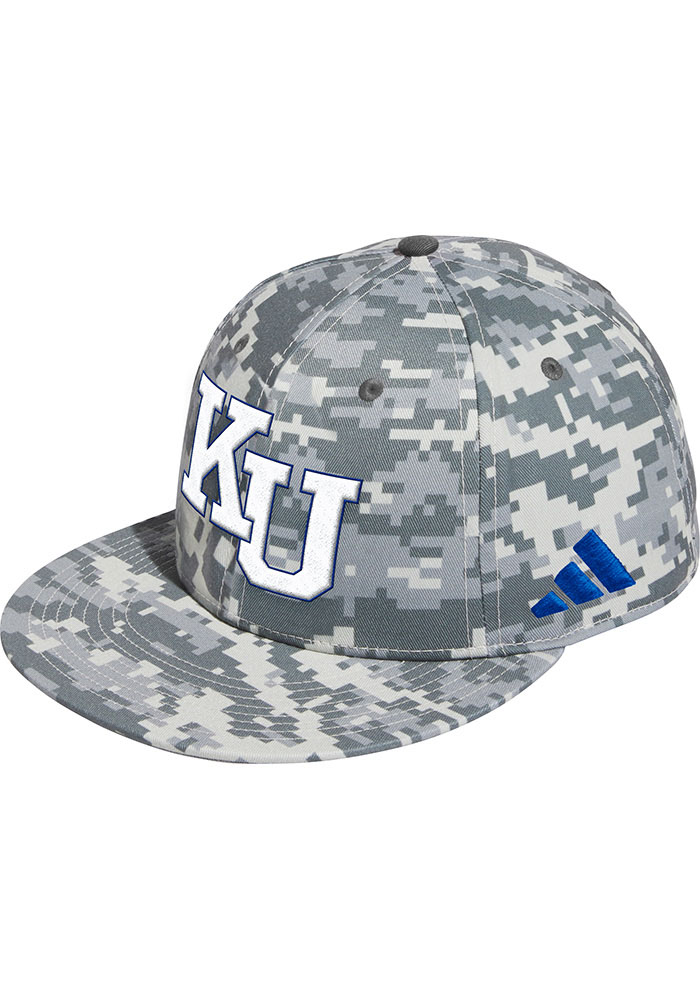 Kansas Jayhawks Mens Baseball Wool Fitted CAMO Adidas Fitted Hat