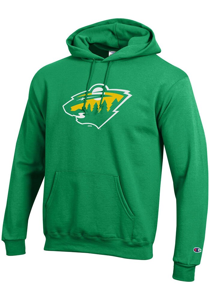 Champion Minnesota Wild Mens KELLYGREEN Alternate Logo Hoodie