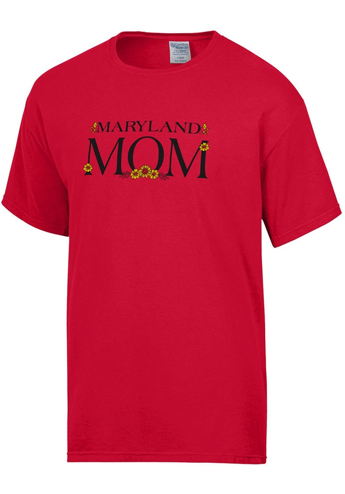 Gear For Sports Maryland Terrapins Womens Red Floral Mom T-Shirt