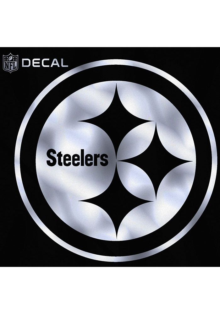 Pittsburgh Steelers SILVER 6X6 Metallic Auto Decal - 16850007