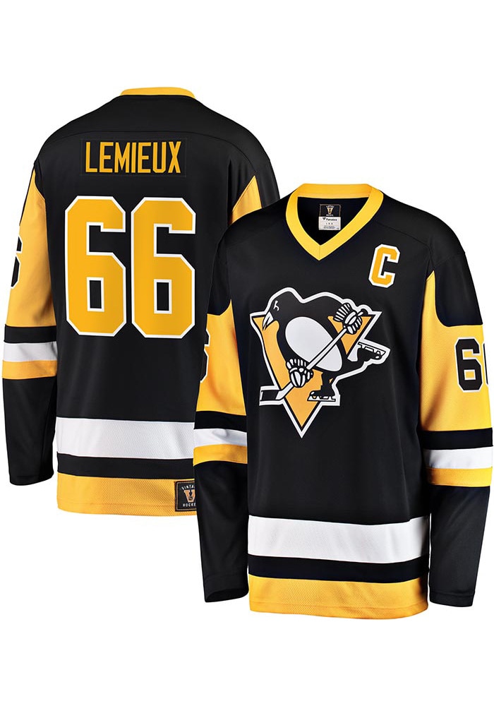 Mario Lemieux Pittsburgh Penguins Mens BLACK Vintage Breakaway