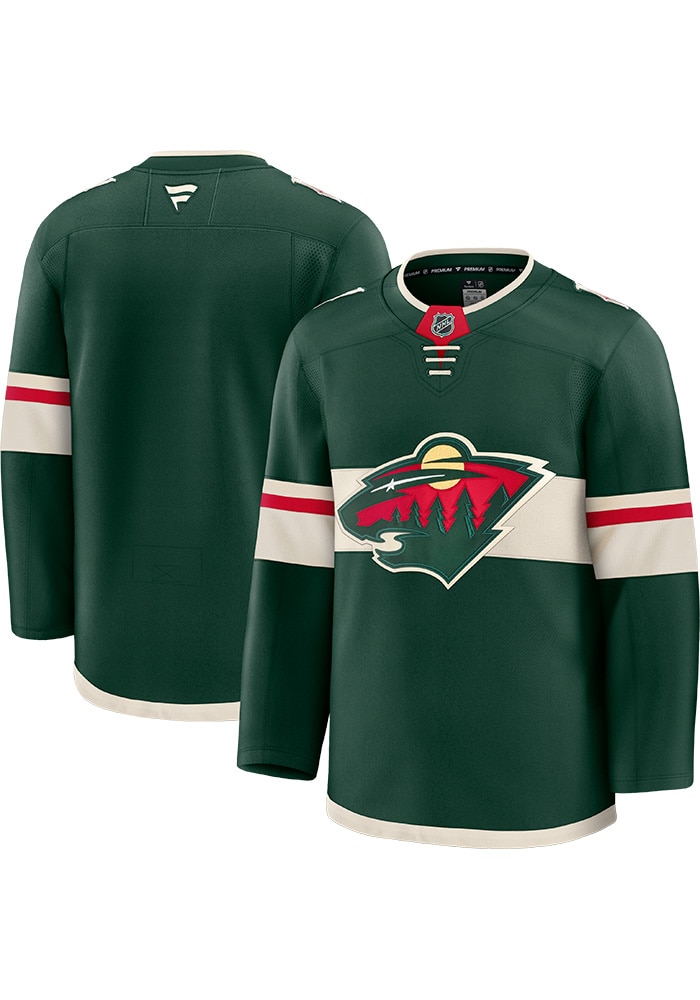 Minnesota Wild Mens Green Blank Premium Hockey Jersey, Green, 100% POLYESTER, Size 54