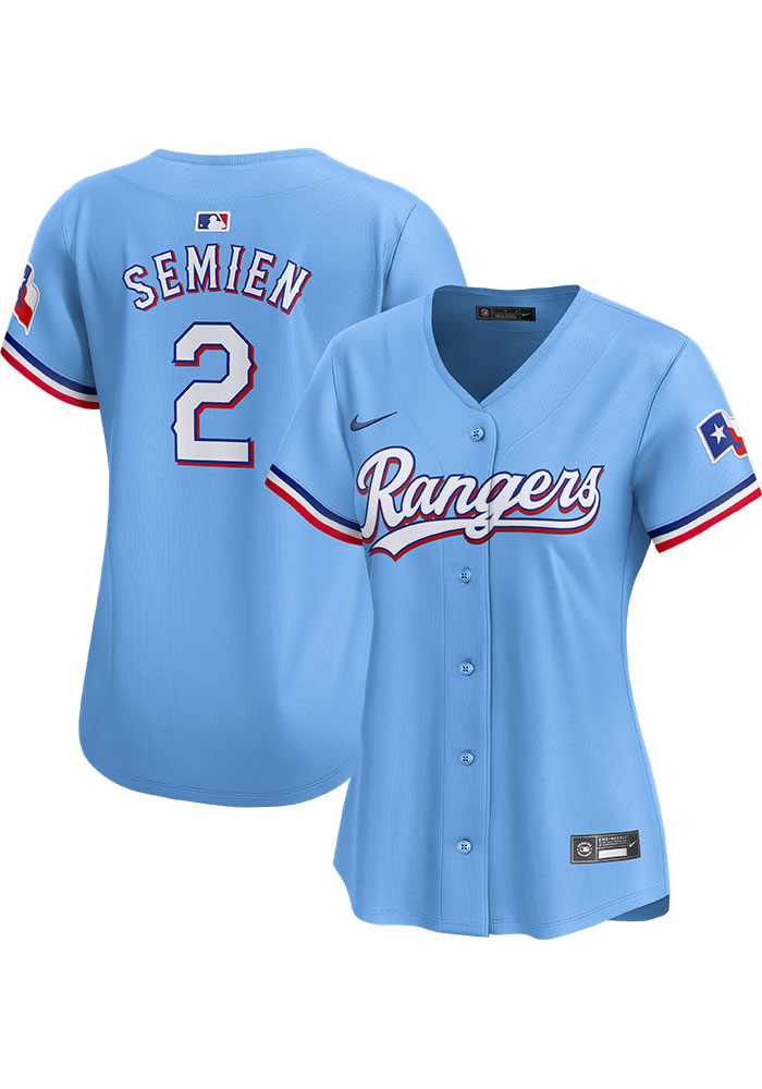 Marcus Semien Texas Rangers Nike Womens LIGHT BLUE Alt Style