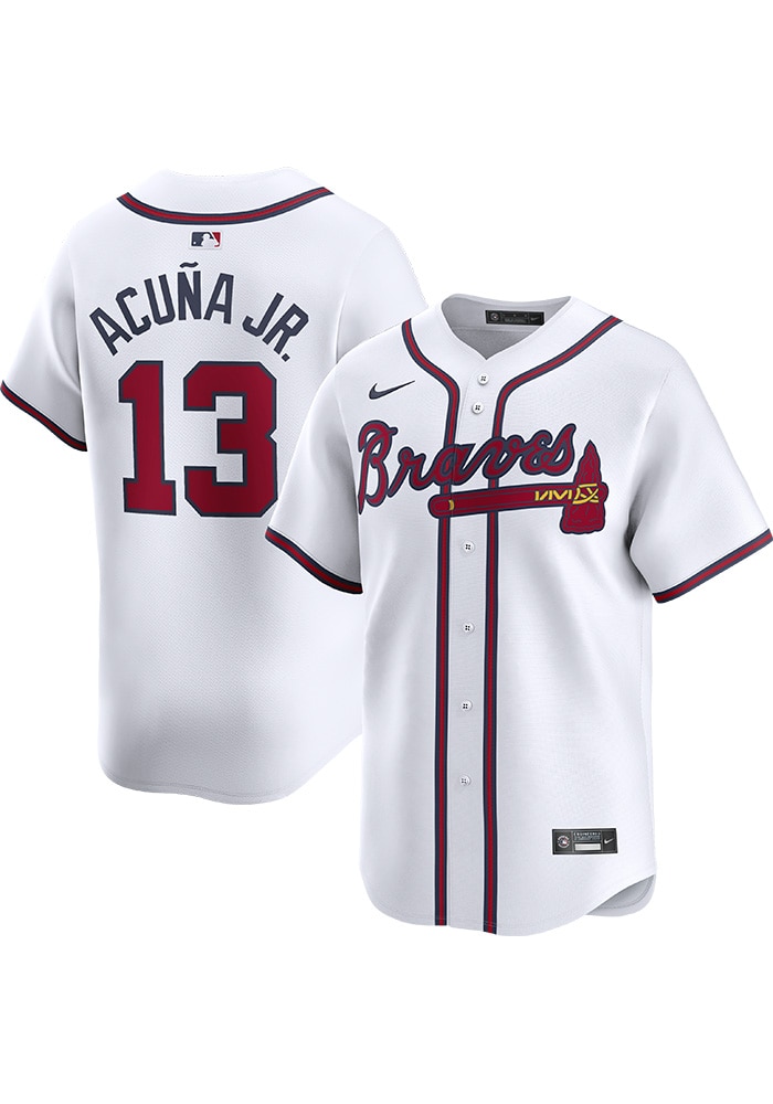 New Era Bravosユニフォーム ホワイト Ronald Acuna Jr Atlanta Braves Mens WHITE Home 2024 Limited