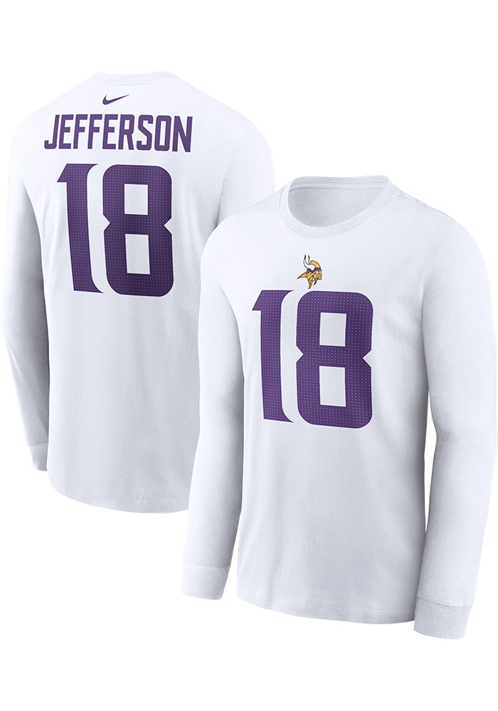 Justin Jefferson Minnesota Vikings White TC Long Sleeve Player T