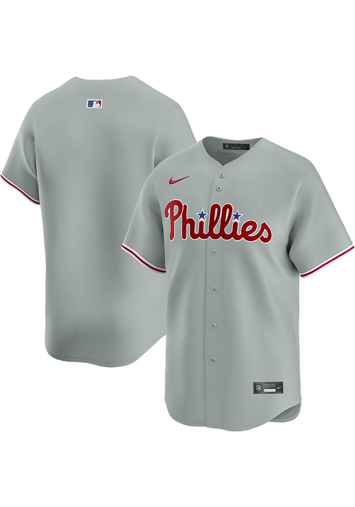 Nike Philadelphia Phillies Mens GREY Road Limited Baseball Jersey