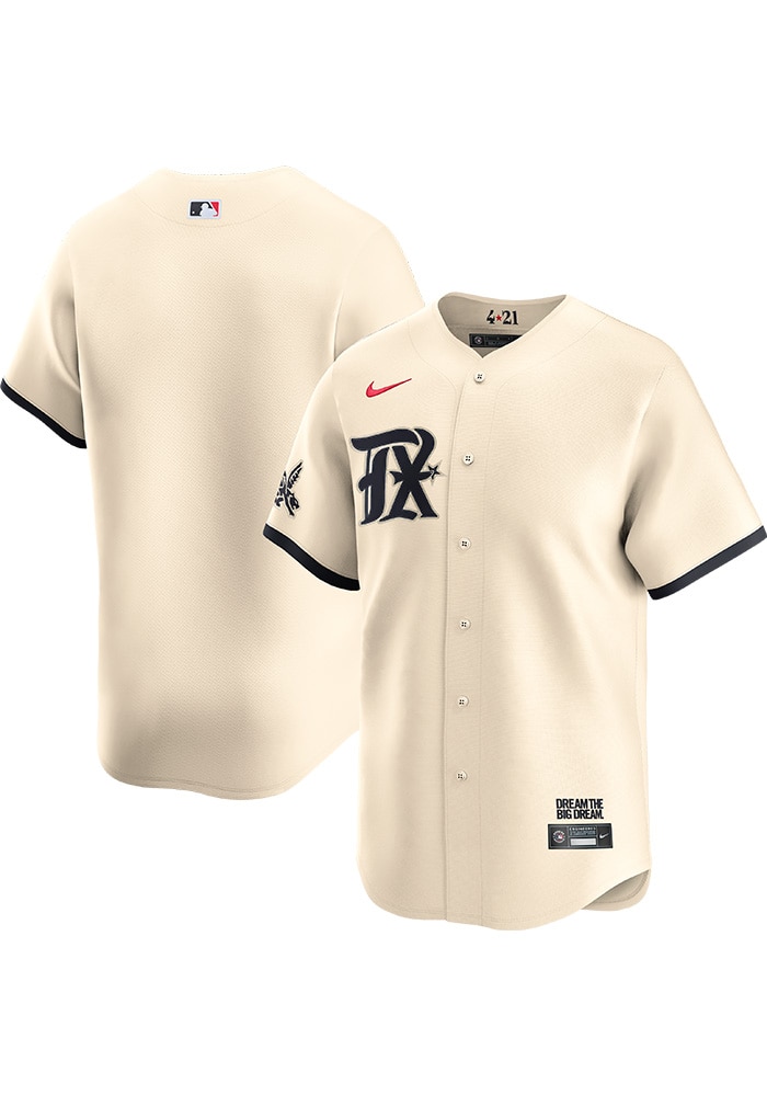 Nike Texas Rangers Mens TAN City Connect Limited Baseball Jersey
