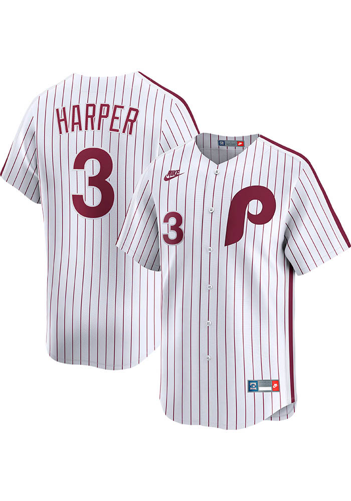 Philadelphia Phillies Bryce Harper Nike White Throwback