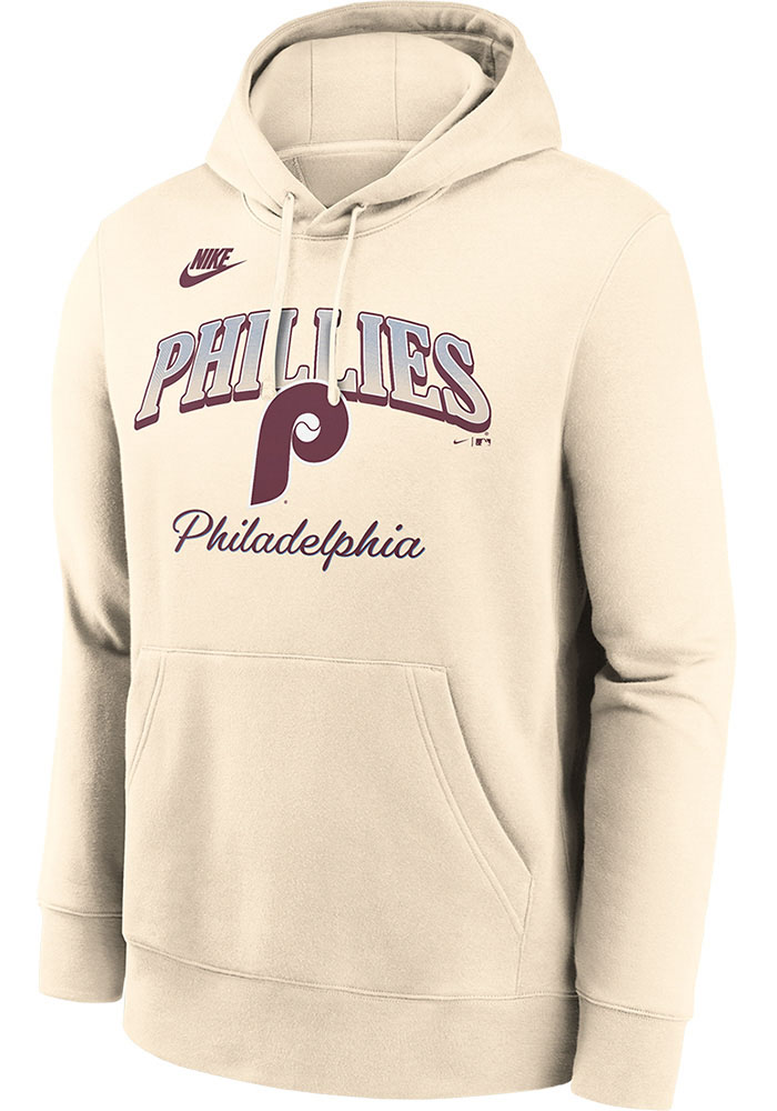 Nike Philadelphia Phillies Mens CREAM Natural Coop Club Hoodie