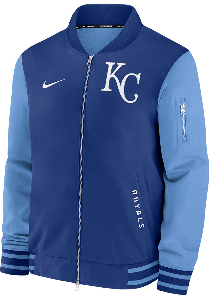 Nike Kansas City Royals Mens ROYAL AC Dugout Bomber Medium Weight
