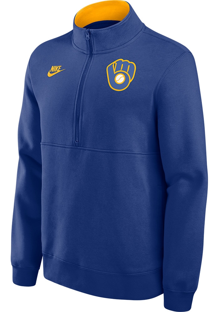 Nike Milwaukee Brewers Mens ROYAL Cooperstown Knockout Pullover