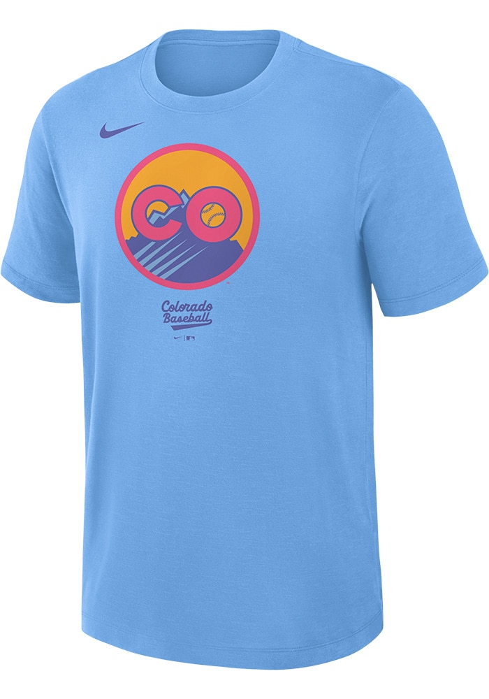 Nike Colorado Rockies LIGHT BLUE City Connect Short Sleeve Fashion
