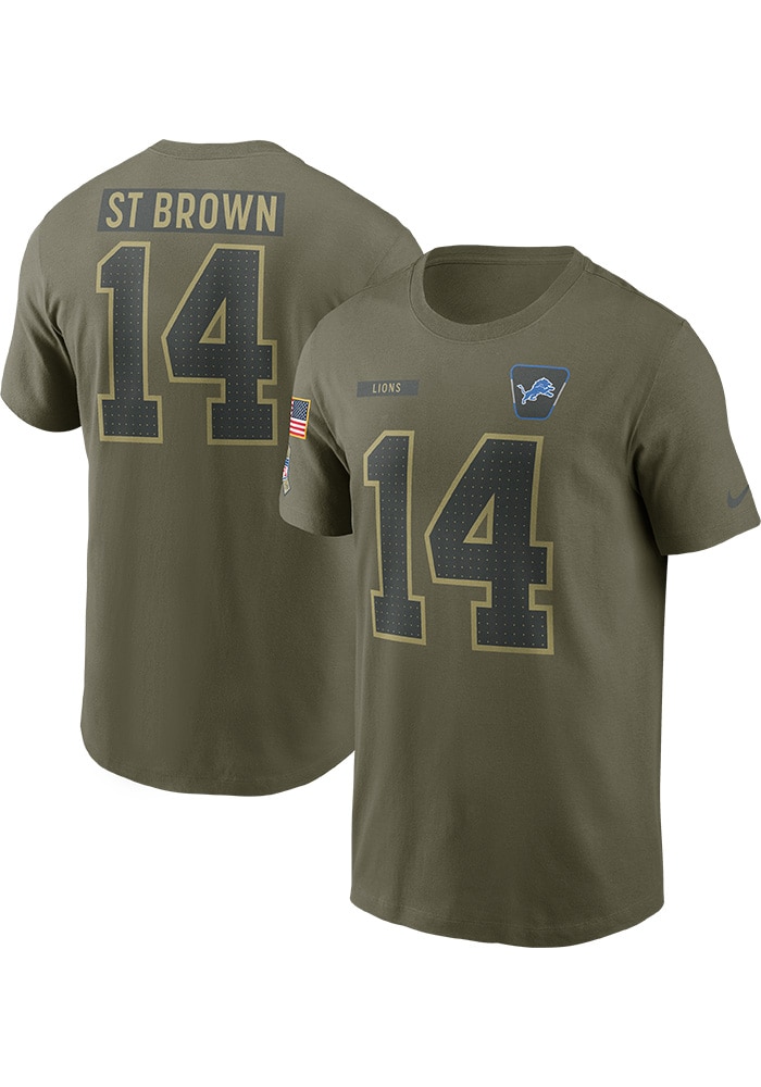 Amon-Ra St. Brown Detroit Lions OLIVE Salute to Service Short
