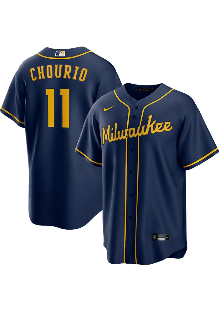 Jackson Chourio Milwaukee Brewers Mens Replica NAVY Alternate