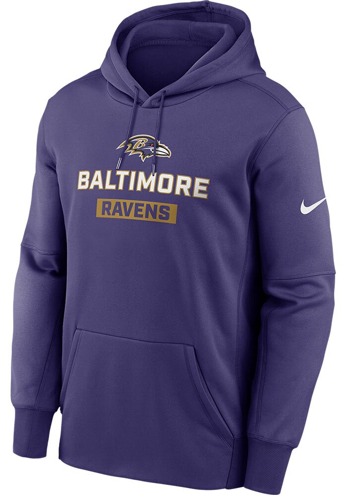 Nike 刺繍ロゴワッペン ゴールド/パープル Baltimore Ravens Mens Nike PURPLE Therma Hood - 173220562