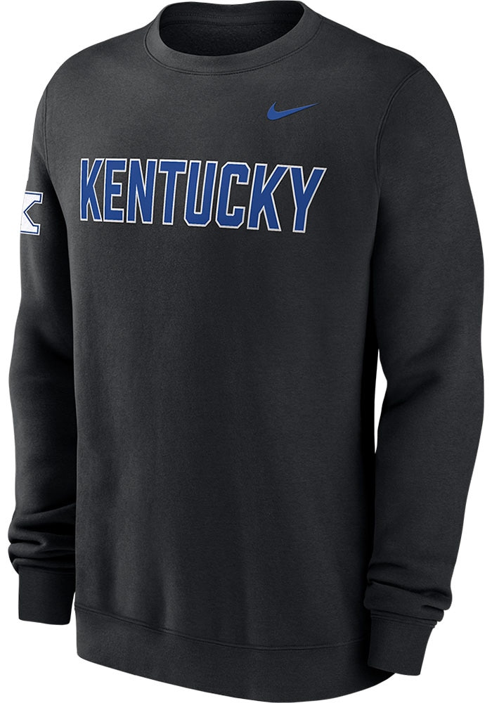 コウ　ミシガン大学　ナイキ ゲームシャツ XXL 紺 バック Mロゴ Nike Kentucky Wildcats Mens BLACK Club Fleece Crew Sweatshirt
