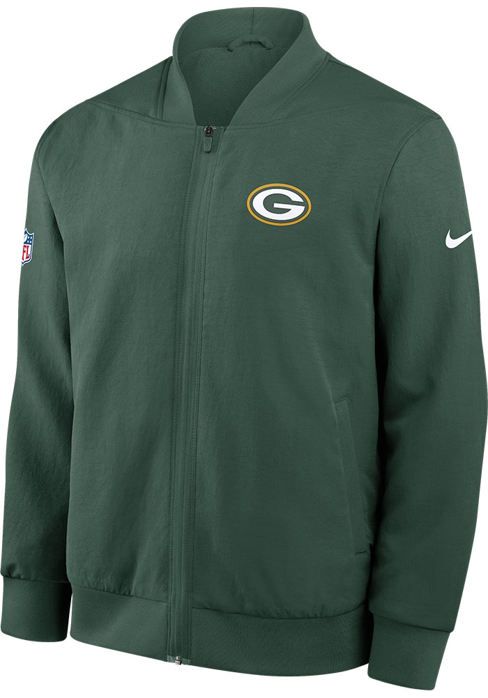 Nike Green Bay Packers Mens GREEN Sideline Bomber Medium Weight