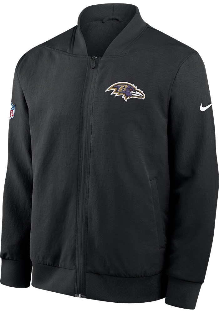 Nike Baltimore Ravens Mens BLACK Sideline Bomber Medium Weight