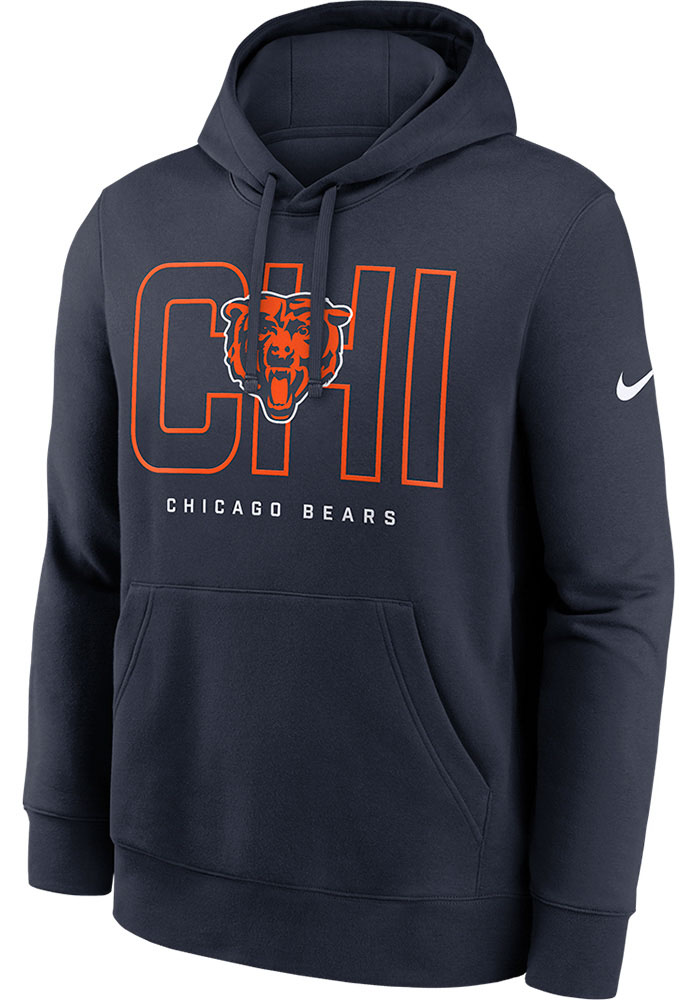 Nike Chicago Bears Mens NAVY Club Hoodie - 173227275
