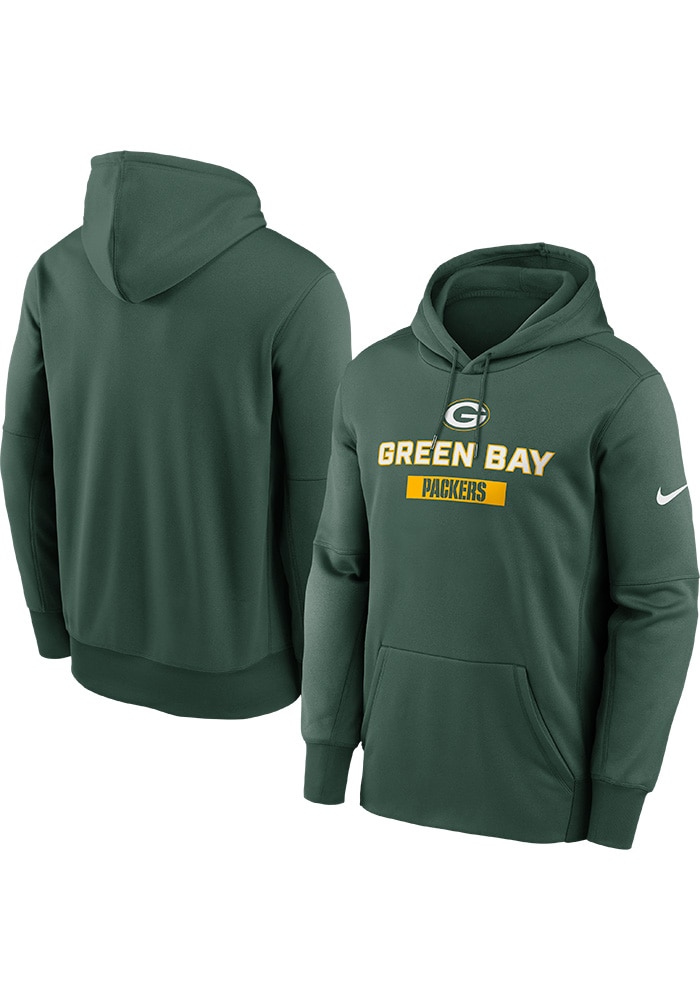 Green Bay Packers Mens Nike GREEN Therma Hood - 173227507