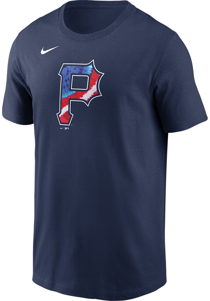 Nike Pittsburgh Pirates NAVY Americana Club Crew Short Sleeve T