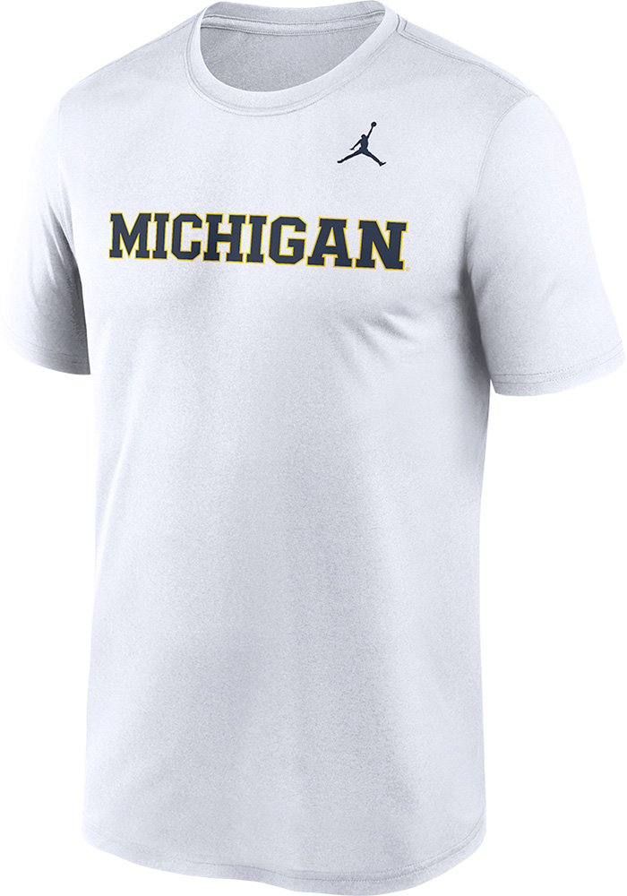 Nike Michigan Wolverines White Jordan Legend Short Sleeve T Shirt