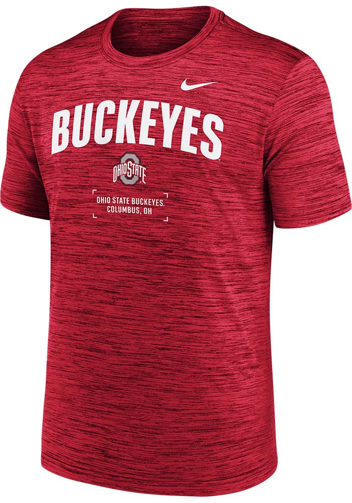 Nike Ohio State Buckeyes Red Velocity Microtype Short Sleeve T