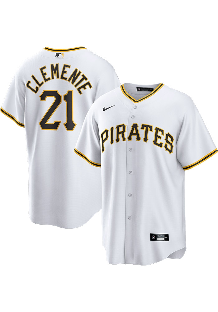 Roberto Clemente Pittsburgh Pirates Mens Replica WHITE Home Jersey