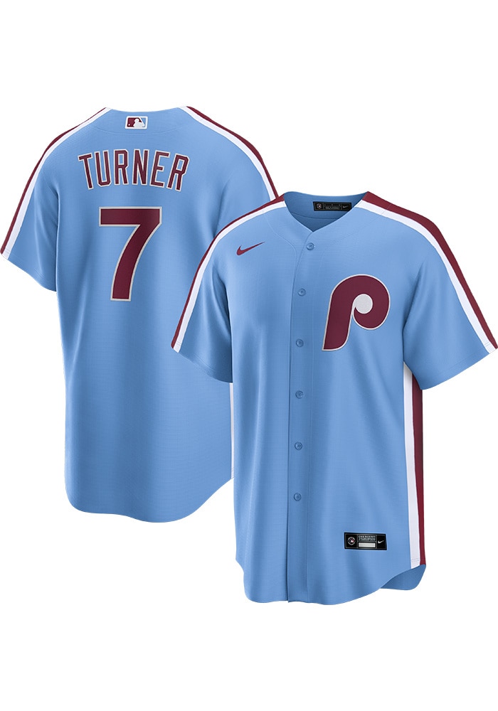 Trea Turner Philadelphia Phillies Mens Replica LIGHT BLUE Alt