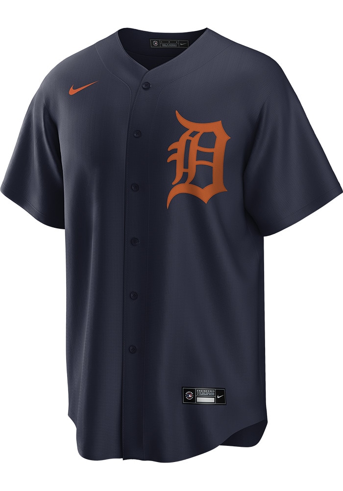 Detroit Tigers Mens Nike Replica NAVY Alt Jersey - 17328599