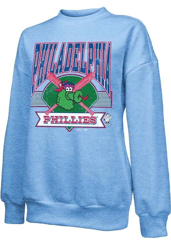 Phillie Phanatic Philadelphia Phillies Womens Vintage LIGHT BLUE