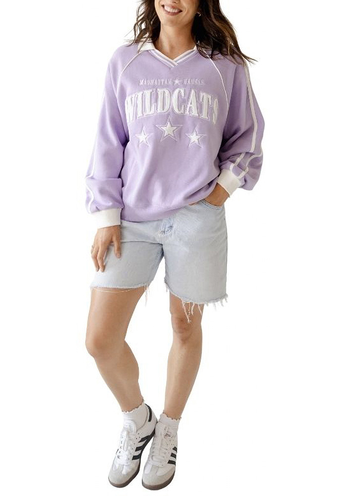 Gameday Social Womens PURPLE K-State Wildcats Sunday Slate Long