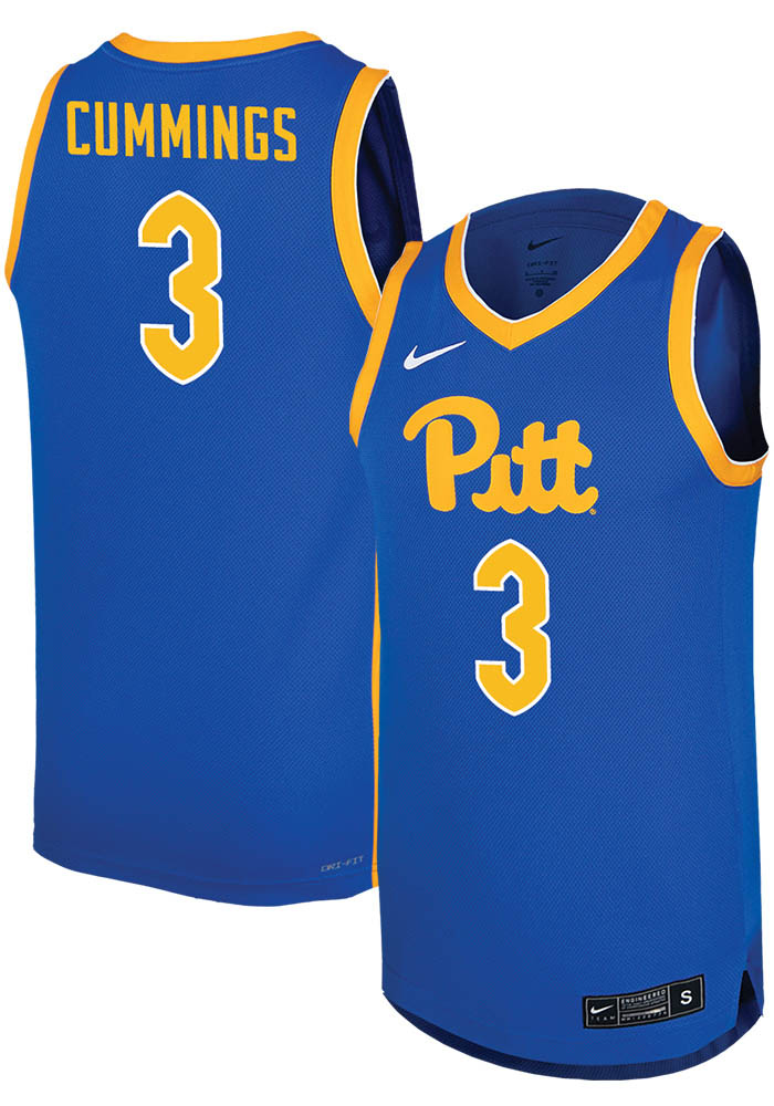 7番 ユニフォーム-013 Brandin Cummings Pitt Panthers ROYAL Basketball NIL Name And