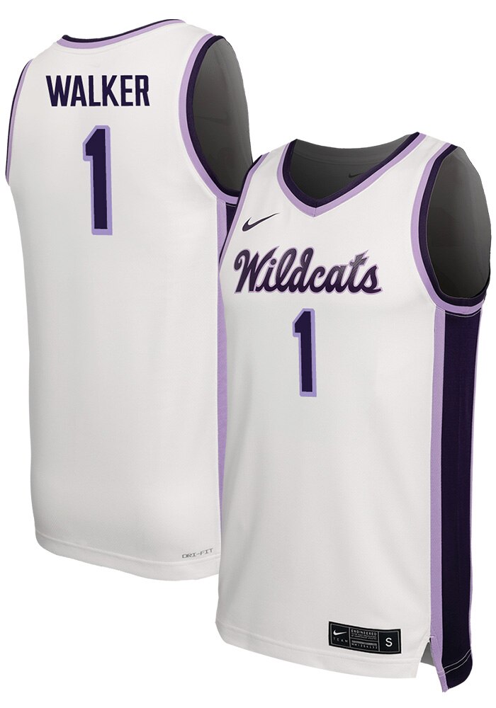 Zyanna Walker Mens White K-State Wildcats Home Basketball Jersey