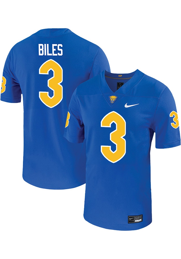 Rasheem Biles Mens ROYAL Pitt Panthers Football Name And Number