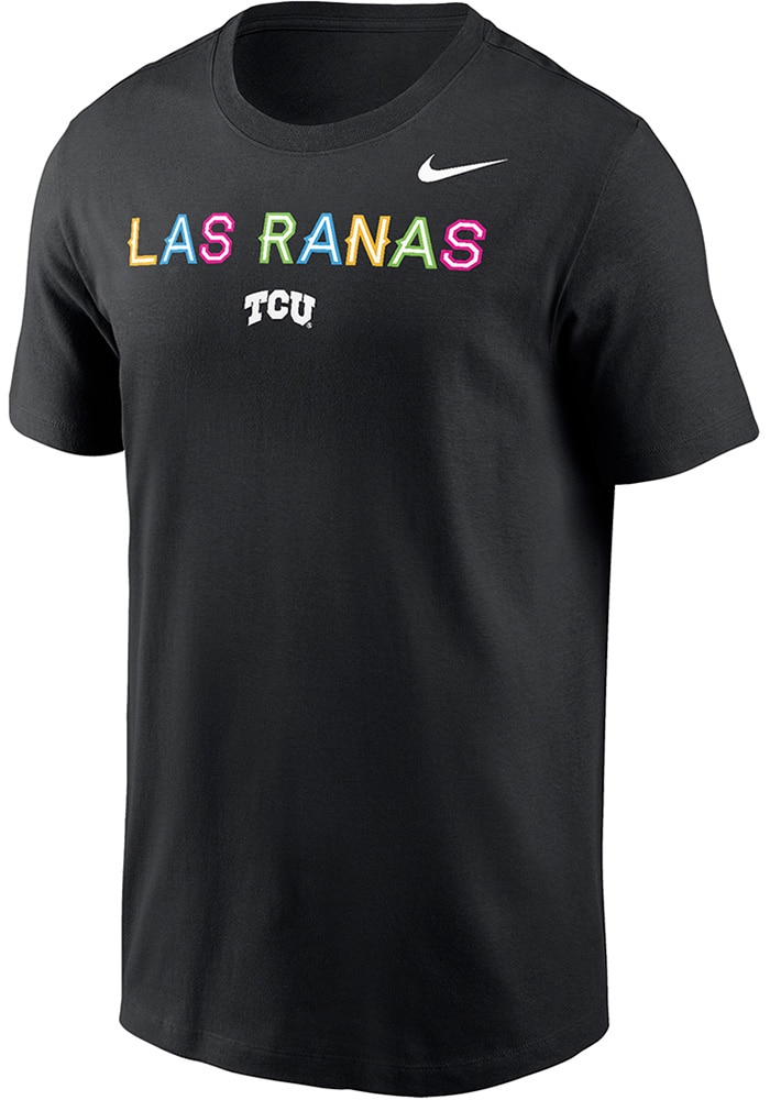Nike TCU Horned Frogs BLACK Football Las Ranas Short Sleeve T